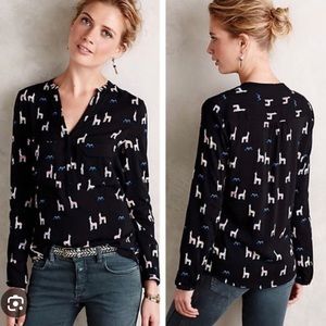 Anthropologie Maeve Llama Top